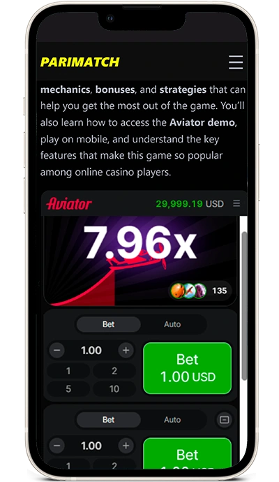 Parimatch Aviator mobile app