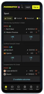 Parimatch India mobile app
